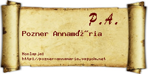 Pozner Annamária névjegykártya